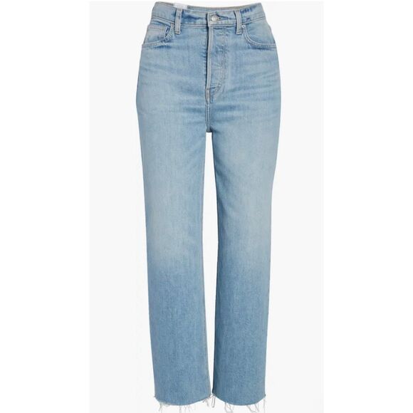 Frank & Eileen Monaghan button fly high rise raw hem jeans 27 $328! - Picture 13 of 14